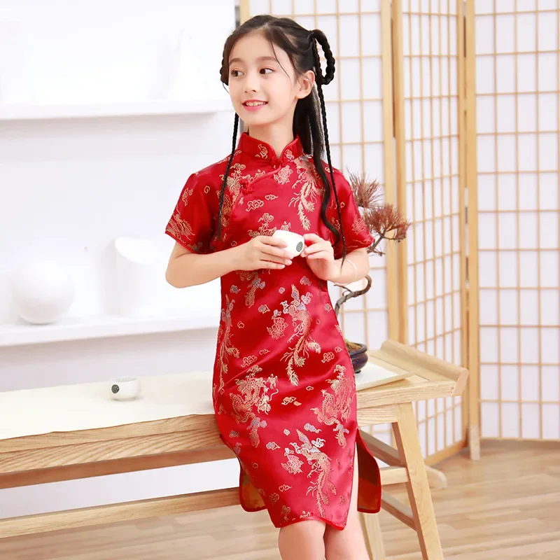 Summer Children Cheongsam Kids - Summer Clothing Baby Girl 评论和价格